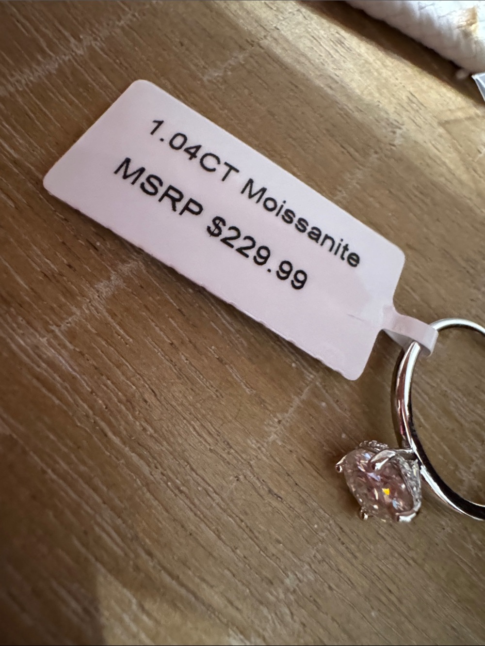 Silver Solitaire Round-Cut Moissanite Engagement Ring 6 - Picture 6 of 6